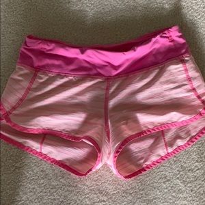 Pink Lululemon Speed-Up Shorts